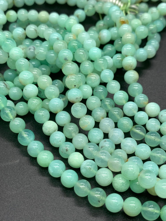 Chrysoprase Round Beads • 5.5 mm Size • AAA quality • Length 40 Cm • Natural Chrysoprase beads • Origin Australia