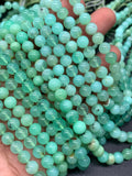 Chrysoprase Round Beads • 6-7 mm Size • AAA quality • Length 40 Cm • Natural Chrysoprase beads • Origin Australia