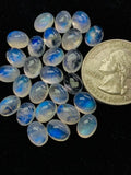 Moonstone 5X7 MM Oval Cabs , Pack of 8 Pcs. AAAA quality cabochon. loose gemstone. Loose cabochon