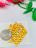 4mm Citrine Round Cabochons - Pack of 5 pcs- Brandy Color- AAA Quality - Natural Citrine Cabs