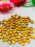 7 mm Citrine Round Cabochons - Pack of 4 pcs- Brandy Color- AAA Quality - Natural Citrine Cabs