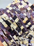 Wampum Quahog Shell Square Beads • 10 mm Size • 40 cm length • AAA Quality • Natural Wampum Shell • Purple Color • Origin East Coast USA