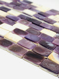 Wampum Quahog Shell Rectangle Beads • 10x14 mm Size • 40 cm length • AAA Quality • Purple Color • Origin East Coast USA