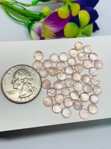 Morganite Round Cabochon • 6 mm Size  • Pack of 6 Pcs •  AAA Quality • Natural Morganite Round Cabochon • Morganite Cabs