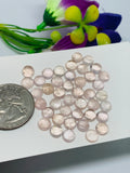 Morganite Round Cabochon • 6 mm Size  • Pack of 6 Pcs •  AAA Quality • Natural Morganite Round Cabochon • Morganite Cabs