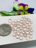 Morganite Round Cabochon • 7 mm Size  • Pack of 6 Pcs •  AAA Quality • Natural Morganite Round Cabochon • Morganite Cabs