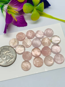 Morganite Round Cabochon • 11 mm Size  • Pack of 2 Pcs •  AAA Quality • Natural Morganite Round Cabochon • Morganite Cabs