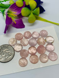 Morganite Round Cabochon • 11 mm Size  • Pack of 2 Pcs •  AAA Quality • Natural Morganite Round Cabochon • Morganite Cabs