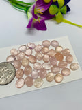 Morganite Oval Cabochon • 8x10  mm Size  • Pack of 4 Pcs •  AAA Quality • Natural Morganite  Cabochon • Morganite Cabs