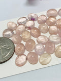 Morganite Oval Cabochon • 8x10  mm Size  • Pack of 4 Pcs •  AAA Quality • Natural Morganite  Cabochon • Morganite Cabs