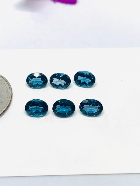 Blue Topaz  Faceted  Oval 4X6mm Size -  AAA Quality  - Pack 4 Piece -  Natural London Blue Topaz Stone -  Loose gemstone