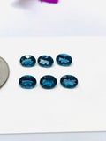 Blue Topaz  Faceted  Oval 4X6mm Size -  AAA Quality  - Pack 4 Piece -  Natural London Blue Topaz Stone -  Loose gemstone