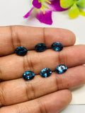 Blue Topaz  Faceted  Oval 4X6mm Size -  AAA Quality  - Pack 4 Piece -  Natural London Blue Topaz Stone -  Loose gemstone