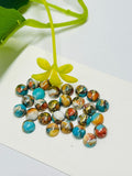 6MM Turquoise oyster copper Cabochon • AAA Quality • Pack of 6 Pieces Natural Turquoise Cabs • Oyster Copper Turquoise