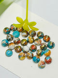 6MM Turquoise oyster copper Cabochon • AAA Quality • Pack of 6 Pieces Natural Turquoise Cabs • Oyster Copper Turquoise