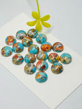 8MM Turquoise,spiny copper Cabochon • AAA Quality • Pack of 4 Pieces Natural Turquoise Cabs • Copper Turquoise .