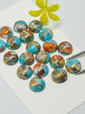 8MM Turquoise,spiny copper Cabochon •  AAA Quality • Pack of 4 Pieces Natural Turquoise Cabs •  Copper Turquoise .