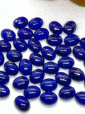 6x8MM Lapis Lazuli Cabochon | Pack of 4 Pcs | AAA Quality | Lapis Cabochons | Lapis oval Cabochons | Lapis Golden Pyrite,