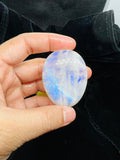 Moonstone Cabochon 50X38MM  Blue Flash Code D2 Natural Rainbow Moonstone Cabochon Weight 30.3-gm AAA . Moonstone Cabs