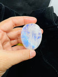 Moonstone Cabochon 50X38MM  Blue Flash Code D2 Natural Rainbow Moonstone Cabochon Weight 30.3-gm AAA . Moonstone Cabs