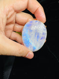 Moonstone Cabochon 50X38MM  Blue Flash Code D2 Natural Rainbow Moonstone Cabochon Weight 30.3-gm AAA . Moonstone Cabs