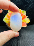 Moonstone Cabochon 42X27 MM Blue Flash Code D7 Natural Rainbow Moonstone Cabochon Weight 18.6-gm AAA . Moonstone Cabs