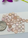 Morganite Round Cabochon • 9 mm Size • Pack of 4 Pcs • AAA Quality • Natural Morganite Round Cabochon • Morganite Cabs