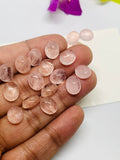 Morganite Oval Cabochon • 8x10  mm Size  • Pack of 4 Pcs •  AAA Quality • Natural Morganite  Cabochon • Morganite Cabs