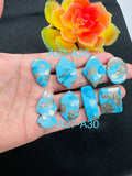 Turquoise copper Cabochon • Code A23-A30 • AAA Quality • Natural Turquoise Cabs • Perfect for Jewelry Making