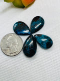 Shattuckite Cabochon Code #S32 Natural gemstone cabochon- pack of 4 pieces, 11.8 G - Natural Shattuckite Cabs