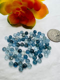 Aquamarine 6MM Round Cabs- Aquamarine cabochon Pack of 4 Pcs Good Quality cabs- Blue Aquamarine, origin Nigeria