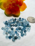 Aquamarine 6MM Round Cabs- Aquamarine cabochon Pack of 4 Pcs Good Quality cabs- Blue Aquamarine, origin Nigeria