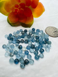 Aquamarine 5MM Round Cabs- Aquamarine cabochon Pack of 6 Pcs Good Quality cabs- Blue Aquamarine, origin Nigeria