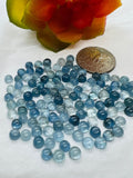 Aquamarine 4MM Round Cabs- Aquamarine cabochon Pack of 6 Pcs Good Quality cabs- Blue Aquamarine, origin Nigeria