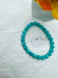 Amazonite carving 8 MM Round Beaded Bracelet . Length in 7.5 Inch Stretch Bracelet, Amazonite carved Bracelet-