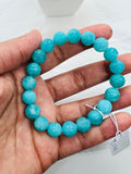 Amazonite carving 10MM Round Beaded Bracelet . Length in 7.5 Inch Stretch Bracelet, Amazonite carved Bracelet-