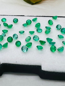 5 Pc.Emerald Round 3.5MM Faceted Cut  -Natural Emerald Cut loose Stone  - Origin Zambia,AAA grade