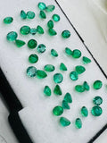 Emerald Round 3-3.5MM Faceted Cut -Natural Emerald Cut loose Stone - Origin Zambia, pack of 4 pc