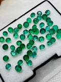 Emerald Round 4.5MM Faceted Cut  - Pack of 2 Pcs - Natural Emerald Cut loose Stone  - Origin Zambia,AAA grade