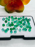 4 PC.Emerald Round 4.5MM Faceted Cut  - Pack of 4 Pcs - Natural Emerald Cut loose Stone  - Origin Zambia,AAA grade