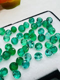 Emerald Round 4.5MM Faceted Cut - Pack of 1 Pcs - Natural Emerald Cut loose Stone - Origin Zambia,AAA grade