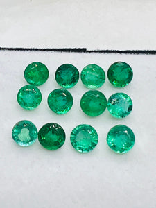 Emerald 5.5-6MM Round Faceted Cut  - Pack of 1 Pcs - Natural Emerald Cut loose Stone  - Origin Zambia,AAA grade