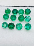 Emerald 5.5-6MM Round Faceted Cut  - Pack of 1 Pcs - Natural Emerald Cut loose Stone  - Origin Zambia,AAA grade