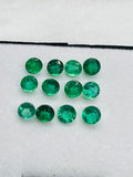 Emerald 5.5-6MM Round Faceted Cut  - Pack of 1 Pcs - Natural Emerald Cut loose Stone  - Origin Zambia,AAA grade