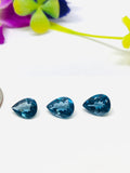 Blue Topaz Faceted Pear - 8x10 mm Size -  AAA Quality  - Pack 1 Piece -  Natural London Blue Topaz Stone -  Loose gemstone