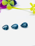 Blue Topaz Faceted Pear - 8x10 mm Size - AAA Quality - Pack 1 Piece - Natural London Blue Topaz Stone - Loose gemstone