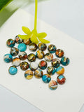 6MM Turquoise oyster copper Cabochon • AAA Quality • Pack of 6 Pieces Natural Turquoise Cabs • Oyster Copper Turquoise