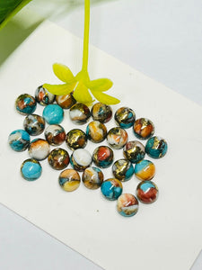 6MM Turquoise oyster copper Cabochon •  AAA Quality • Pack of 6 Pieces Natural Turquoise Cabs • Oyster Copper Turquoise