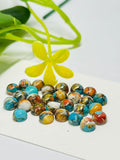 6MM Turquoise oyster copper Cabochon •  AAA Quality • Pack of 6 Pieces Natural Turquoise Cabs • Oyster Copper Turquoise