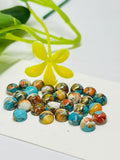 6MM Turquoise oyster copper Cabochon • AAA Quality • Pack of 6 Pieces Natural Turquoise Cabs • Oyster Copper Turquoise